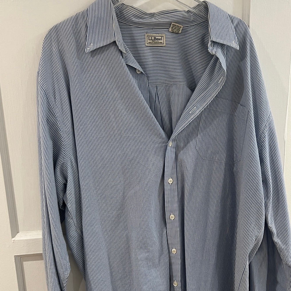 Vintage LL Bean seersucker shirt X-Large tall
